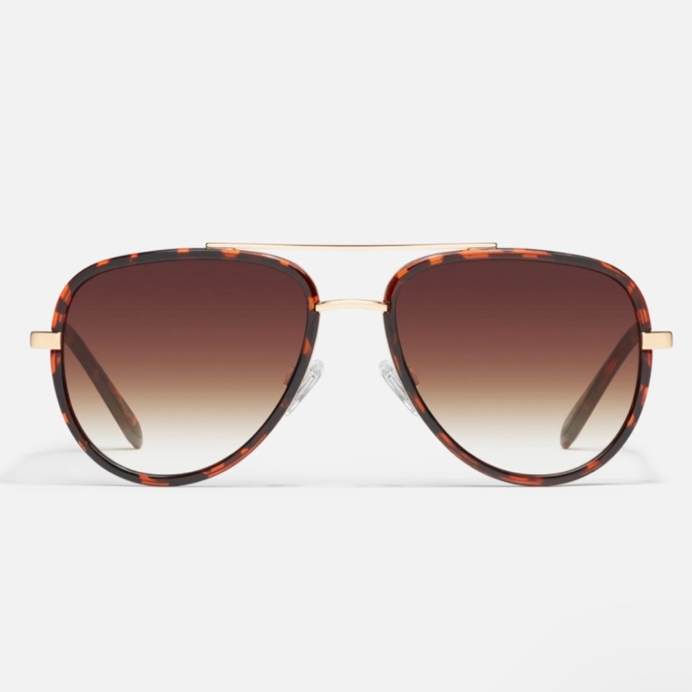 Quay ‘All in Navigator’ tortoise Unisex aviator sunglasses